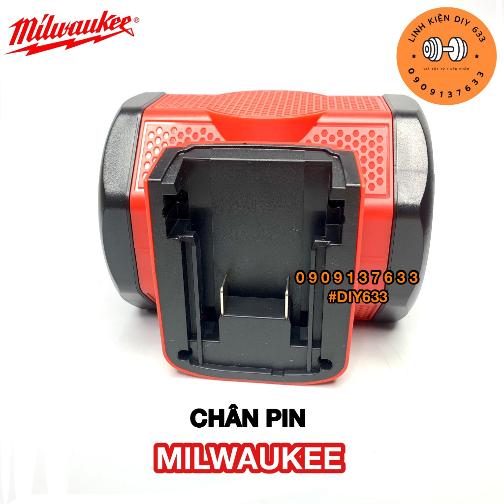 Loa bluetooth YXDZ007 chân pin MILWAUKEE màu đỏ