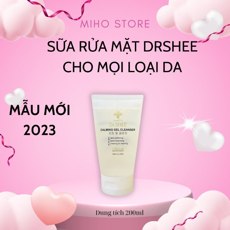 Sữa rửa mặt Drshee dạng gel ít bọt Dr.shee Calming Gel Cleanser 200ml dịu nhẹ chiết xuất trà xanh cho da nhạy cảm