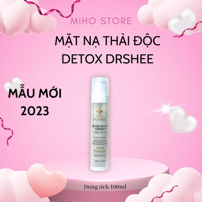 Mặt nạ sủi bọt thải độc cho da mặt DrShee Detox Oxyjet Therapy 100ml loại bỏ tế bào sừng chết bằng bọt khí oxi giảm mụn