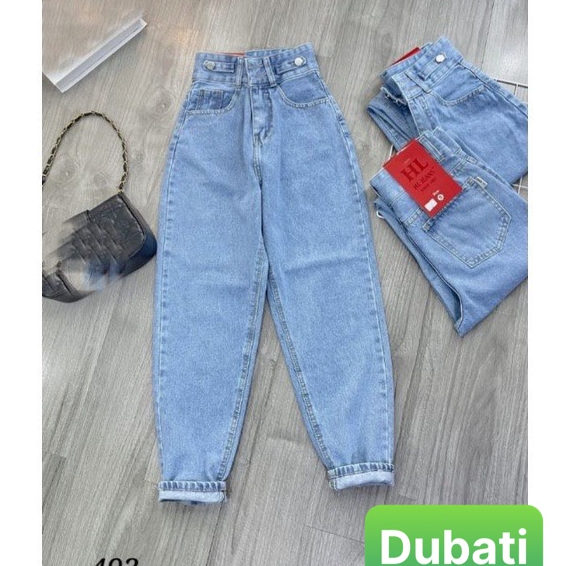 QUẦN JEAN BAGGY NỮ CHẤT BÒ XANH ỐNG SUÔNG RỘNG TÚI KIỂU LƯNG CAO NÂNG MÔNG CAO CẤP- DB 0810- DUBATI FASHION