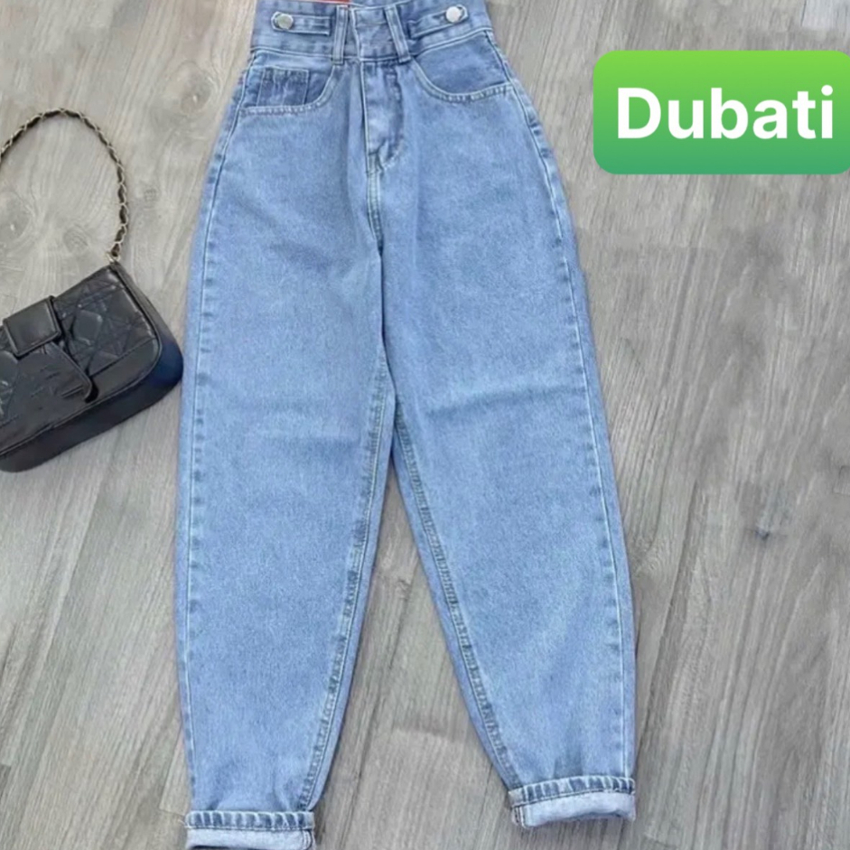 QUẦN JEAN BAGGY NỮ CHẤT BÒ XANH ỐNG SUÔNG RỘNG TÚI KIỂU LƯNG CAO NÂNG MÔNG CAO CẤP- DB 0810- DUBATI FASHION