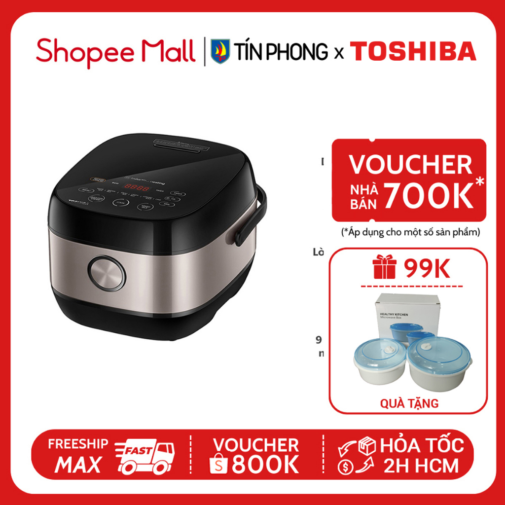 Nồi cơm điện tử cao tần Toshiba RC-10IX1PV / RC-18IX1PV - Dung tích 1L / 1.8L - Hàng chính hãng - Bảo hành 12 tháng