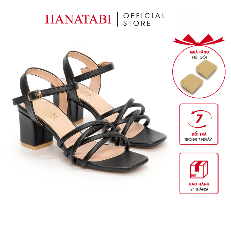 Sandal Nữ Hanatabi Quai Chéo Mũi Vuông Gót Cao 5cm Hậu C Đế TA Cao Cấp Chống Trơn Trượt Mã HNSDG5F878