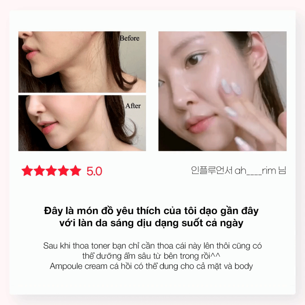 SN0473-Combo 2 chai Kem dưỡng kiêm tinh chất 2in1 cá hồi NANNA SALMON SPIDER AMPULE Cream chiết xuất 50000PPM 300ml*2