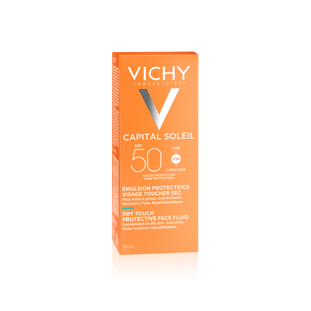 Kem chống nắng SPF 50 UVA+UVB Vichy Capital Soleil Mattifying Dry Touch Face Fluid 50ml