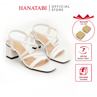 Giày Sandal Nữ Cao Gót 5cm Hanatabi Quai Chéo Mũi Vuông Hậu C Đế TA Bigsize (35-41) Mã HNSDT5F856
