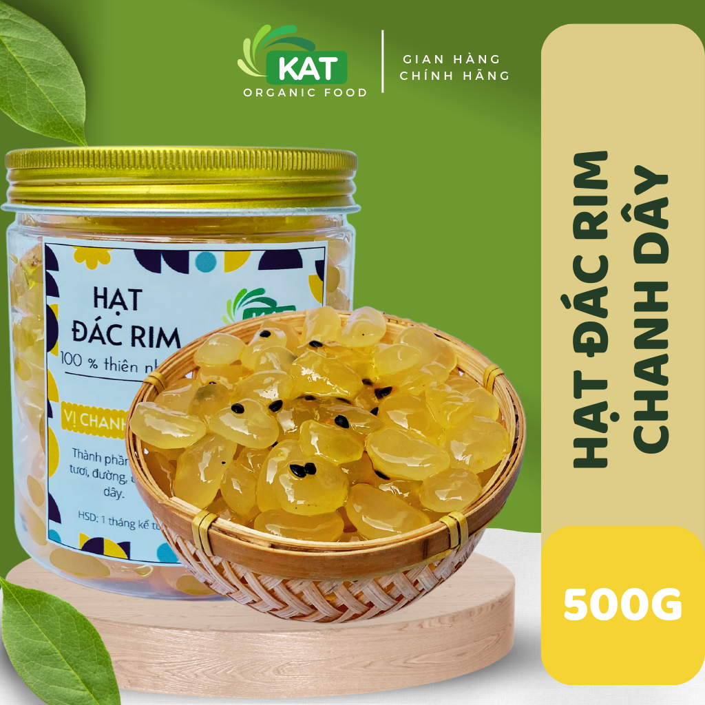 Hạt đác rim chanh dây đậm vị Kat Organic Food hộp 500g dùng ăn vặt và nấu chè ăn giảm cân không chất bảo quản