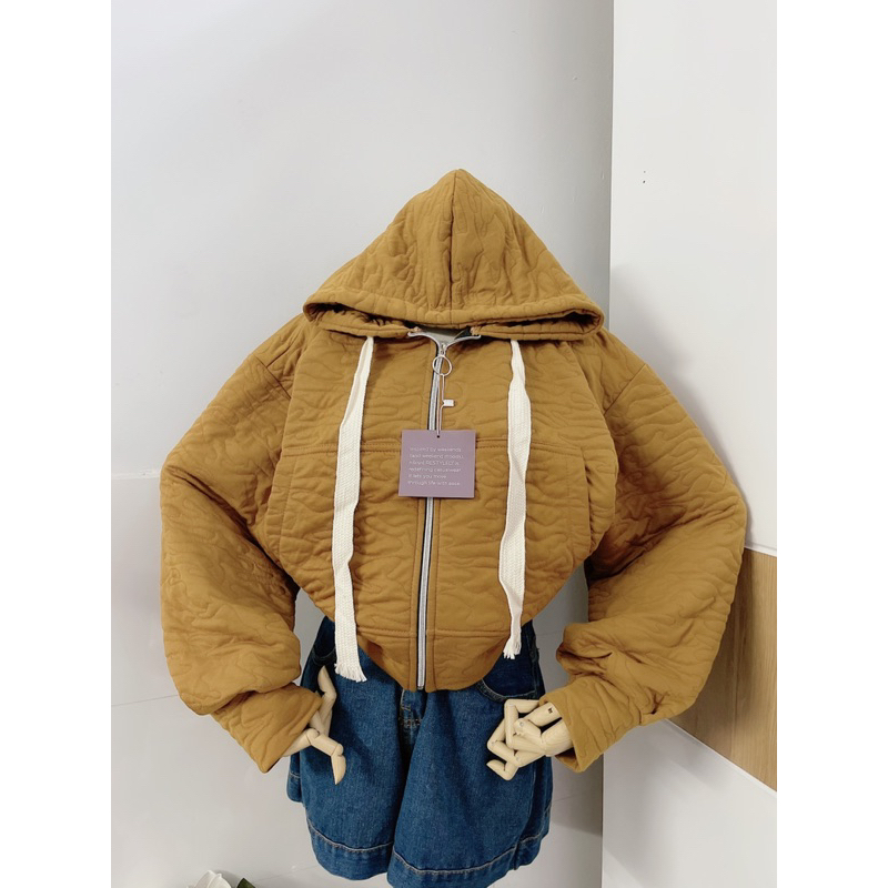ÁO KHOÁC NỮ VẢI NỈ XỐP CAO CẤP  FROM LỬNG CROPTOP , ÁO KHOÁC NỈ KHOÁ KÉO TIỆN LỢI SIÊU HOT