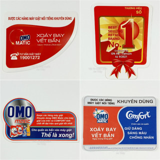 Combo 10 tem omo dán máy giặt - tem omo máy giặt - tem omo trang trí máy giặt - tem máy giặt