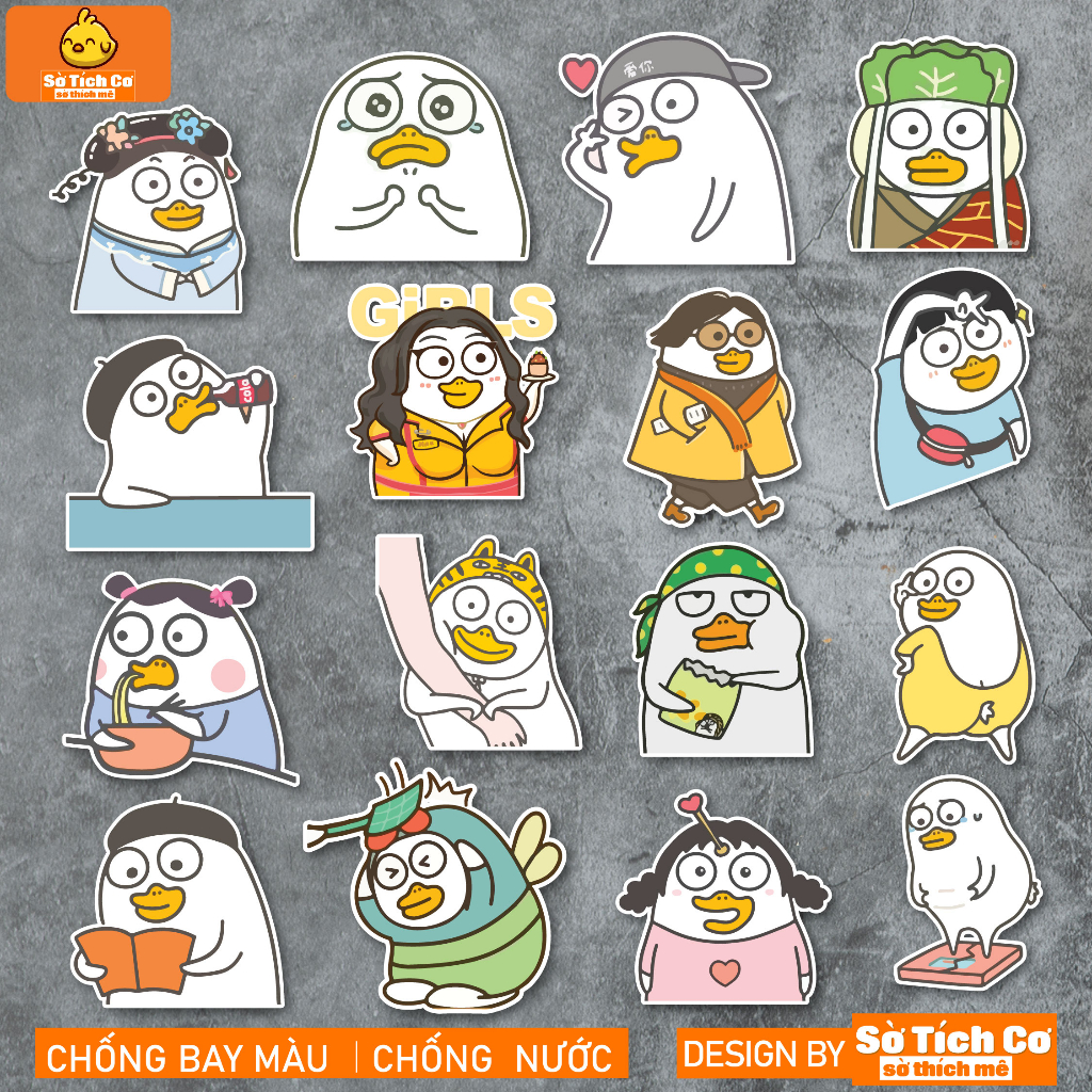 Little Duck chống nước sticker dán mũ bảo hiểm, laptop, điện thoại, đàn guitar, vali. MSP: NS70