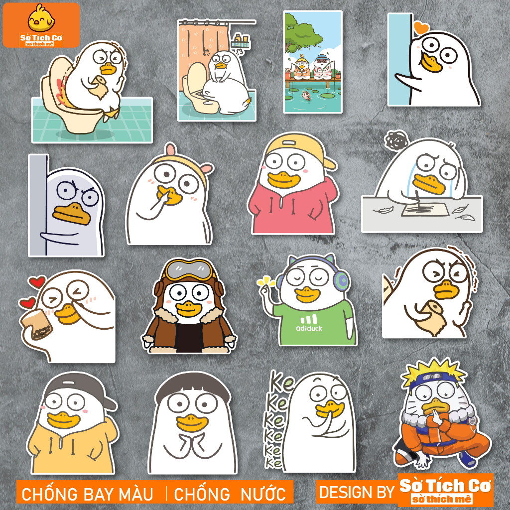 Little Duck chống nước sticker dán mũ bảo hiểm, laptop, điện thoại, đàn guitar, vali. MSP: NS70