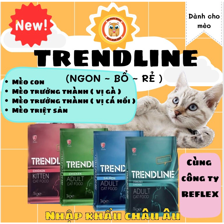 thức ăn hạt Trendline 1kg cho mèo (giá siêu tốt)
