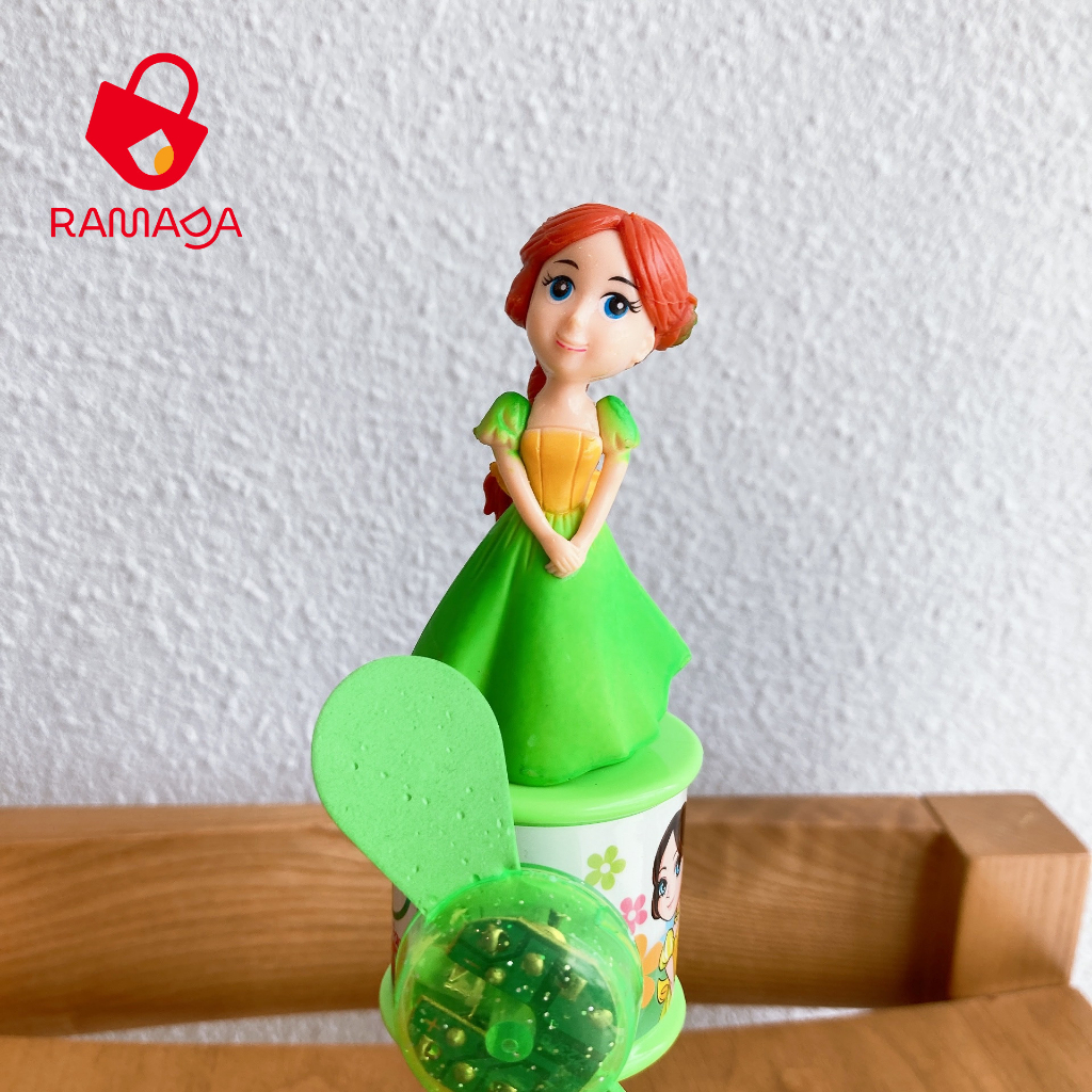 Juqi Đồ chơi công chúa có quạt đèn và kẹo dành cho bé