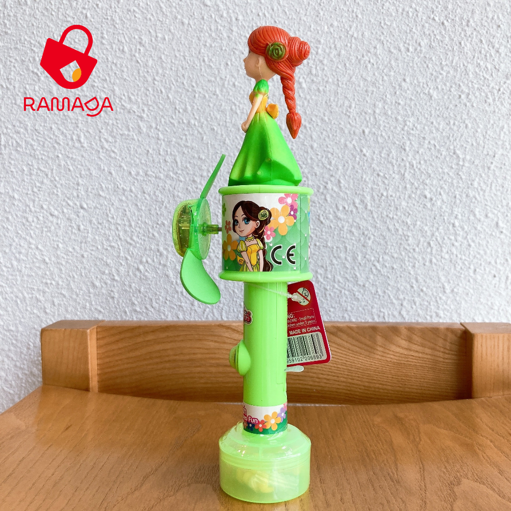 Juqi Đồ chơi công chúa có quạt đèn và kẹo dành cho bé