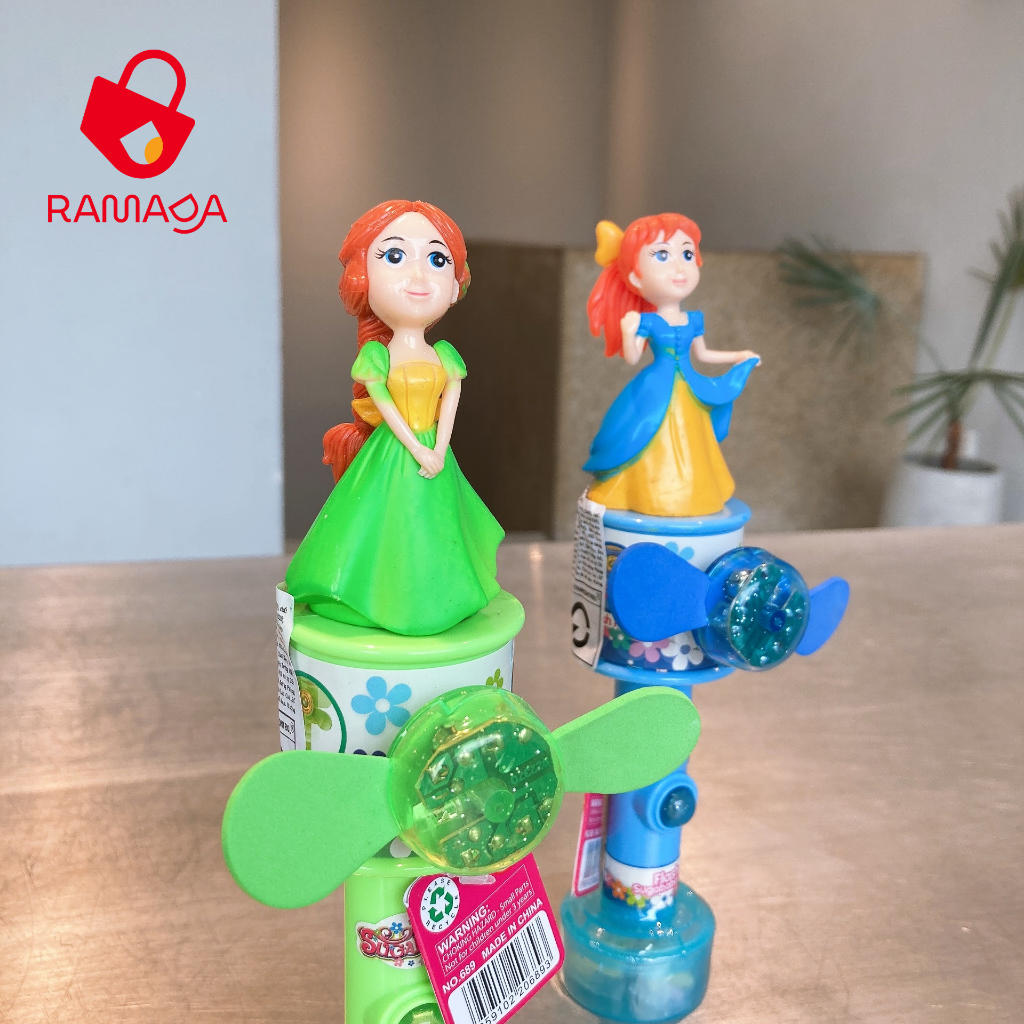 Juqi Đồ chơi công chúa có quạt đèn và kẹo dành cho bé