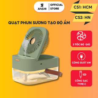 Quạt phun sương tạo độ ẩm JIASHI quạt điều hòa mini để bàn dung tích 2.5L hẹn giờ thông minh tích hợp đèn led QPS01