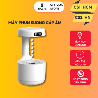 Máy Phun Sương Giọt Nước Mini JIASHI Máy Xông Tinh Dầu Tích Hợp Đồng Hồ và Đèn Ngủ Bình Chứa 800ML MPS08