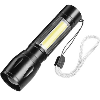 Đèn pin mini siêu sáng led t6 dải led cob thân đèn 4 chế độ sáng maric.