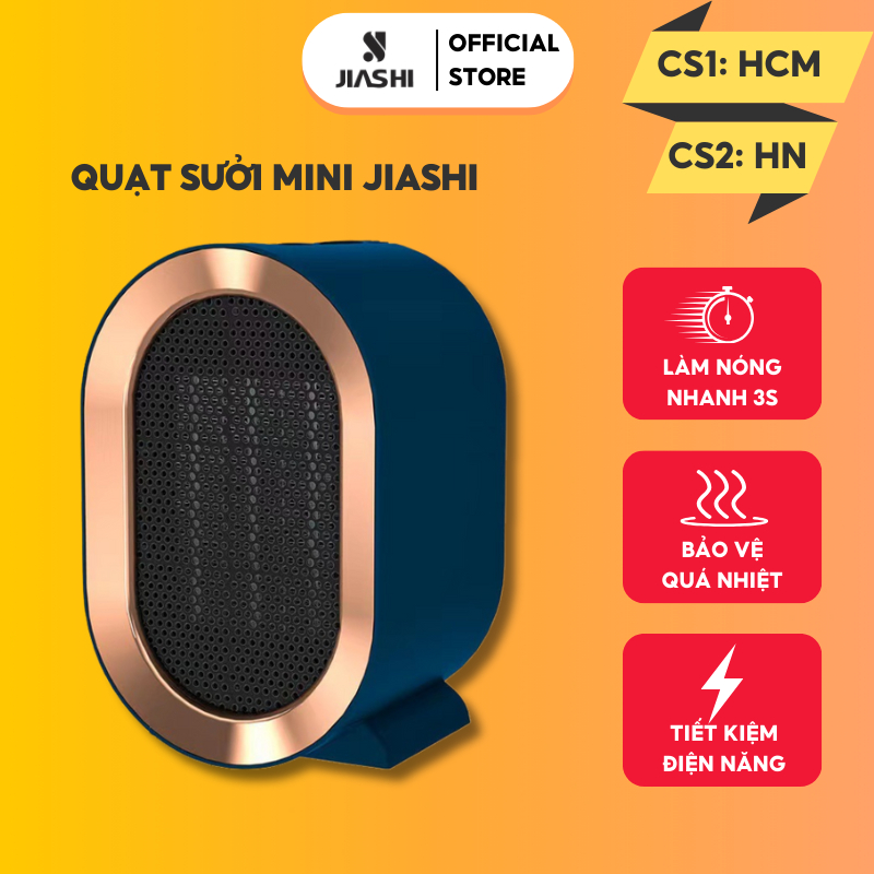 [HN HỎA TỐC 1H] Quạt sưởi mini JIASHI, máy sưởi ấm mùa đông để bàn tiện lợi cho dân văn phòng 2 mức công suất 500W QSM05