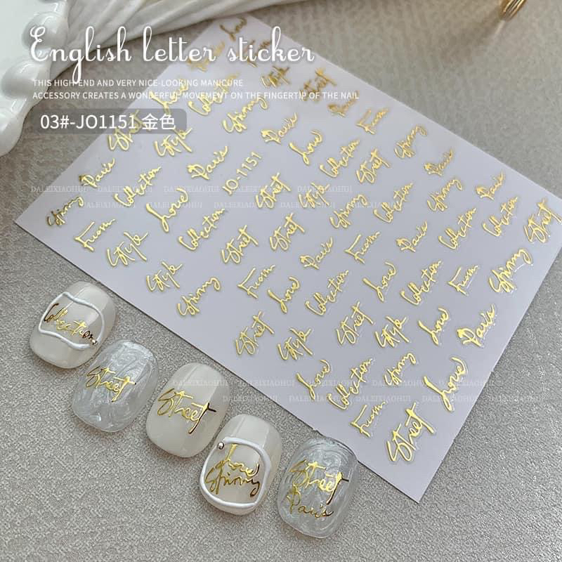 Sticker dán móng tay nail mẫu chữ Street đủ màu