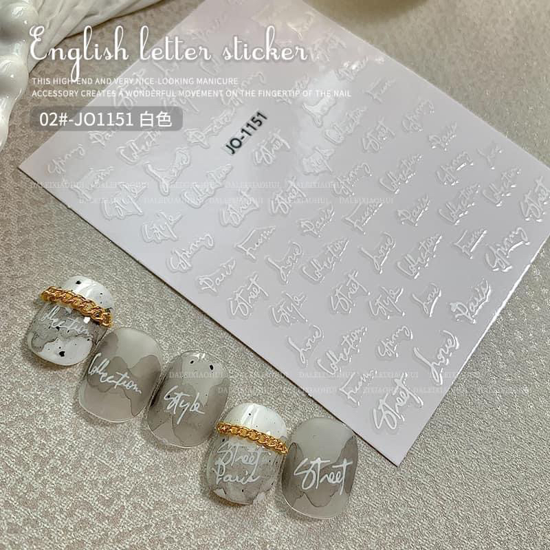 Sticker dán móng tay nail mẫu chữ Street đủ màu