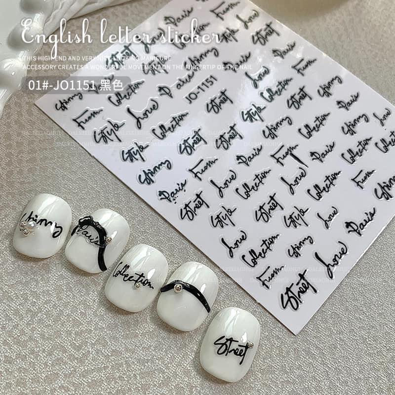 Sticker dán móng tay nail mẫu chữ Street đủ màu