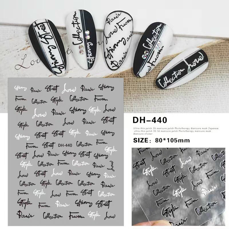 Sticker dán móng tay nail mẫu chữ Street đủ màu