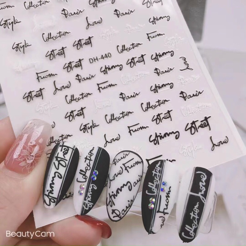 Sticker dán móng tay nail mẫu chữ Street đủ màu