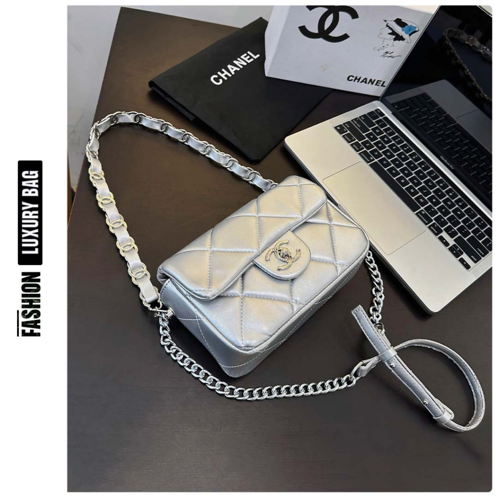 Túi xách nữ Cnl Logo Bạc - Túi cnl 2 quai đeo chéo, đeo vai, Fashion Luxury Bag | Shop Nhà Túi