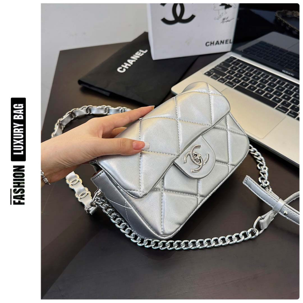 Túi xách nữ Cnl Logo Bạc - Túi cnl 2 quai đeo chéo, đeo vai, Fashion Luxury Bag | Shop Nhà Túi