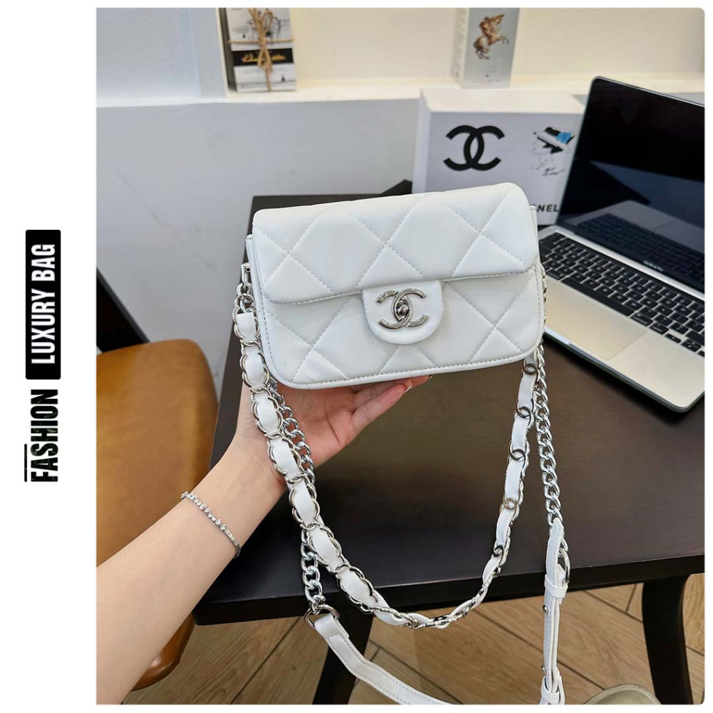 Túi xách nữ Cnl Logo Bạc - Túi cnl 2 quai đeo chéo, đeo vai, Fashion Luxury Bag | Shop Nhà Túi