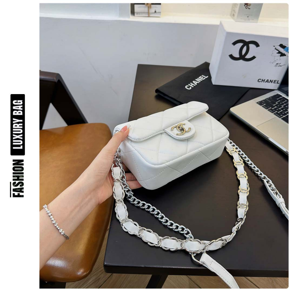 Túi xách nữ Cnl Logo Bạc - Túi cnl 2 quai đeo chéo, đeo vai, Fashion Luxury Bag | Shop Nhà Túi