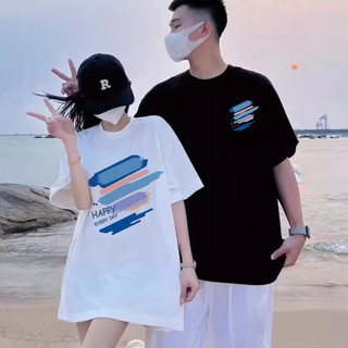 áo thun đôi happpy cao cấp vải mát , loại dày ,chất cotton 100%v fom rộng y hình