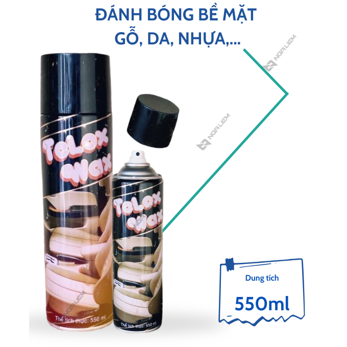 Chai xịt làm bóng da, dưỡng nhựa WAX ONE 550ml - Hàng chính hãng