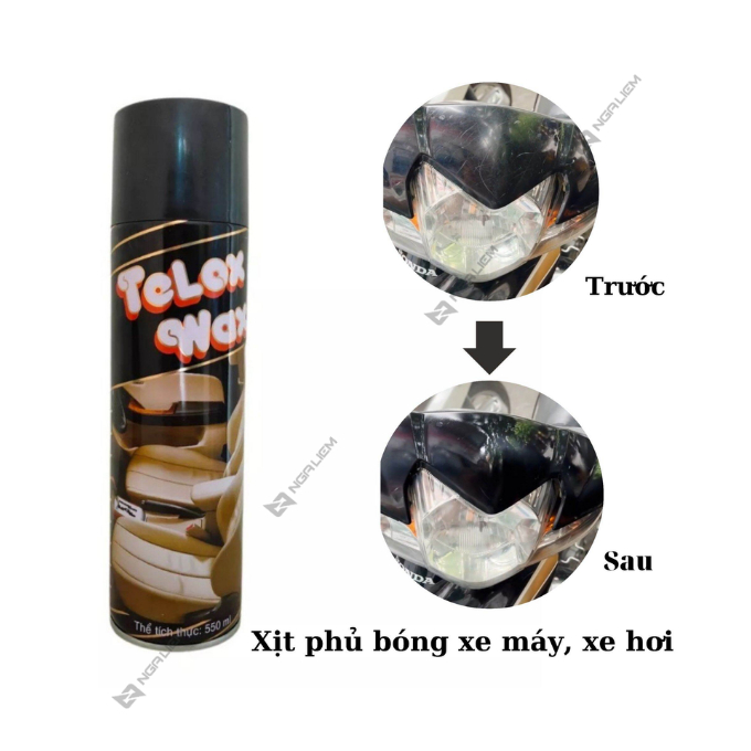 Chai xịt làm bóng da, dưỡng nhựa WAX ONE 550ml - Hàng chính hãng