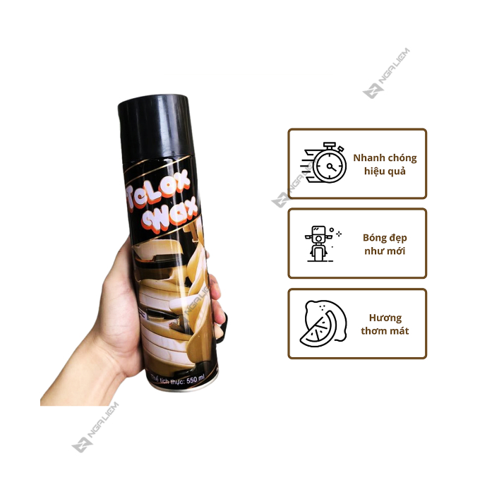 Chai xịt làm bóng da, dưỡng nhựa WAX ONE 550ml - Hàng chính hãng
