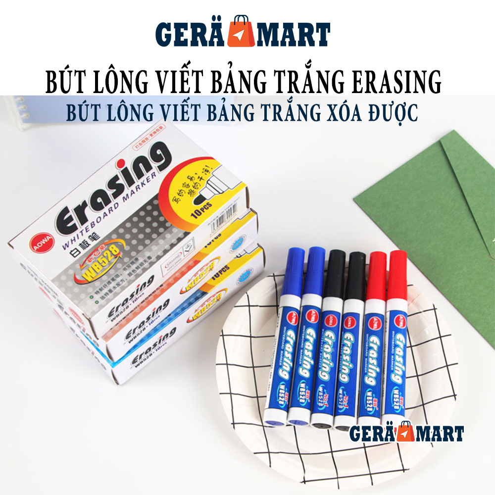 Bút viết bảng trắng white board - Bút lông viết bảng Erasing chính hãng có thể xóa được - có đủ màu xanh, đen, đỏ