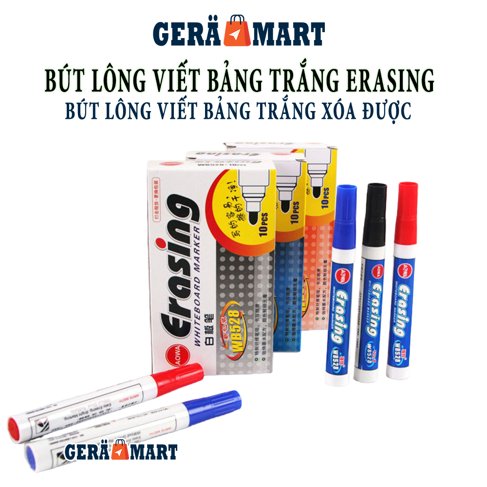 Bút viết bảng trắng white board - Bút lông viết bảng Erasing chính hãng có thể xóa được - có đủ màu xanh, đen, đỏ