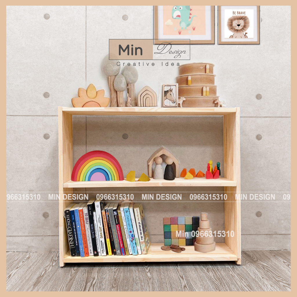 Kệ gỗ đồ chơi ,sách vở cho bé theo Montessori, kệ đa năng trang trí phòng cho bé,gỗ Thông tự nhiên nhập khẩu 100%!