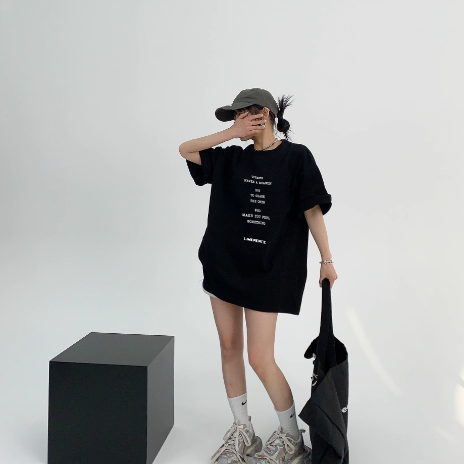 Áo thun form rộng LIMERENCE Basic logo typing vải cotton cao cấp co giãn, dày dặn Local Brand