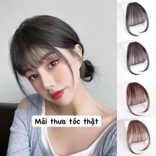 Mái thưa tóc thật- uốn, duỗi thoải mái- video chủ shop tự quau