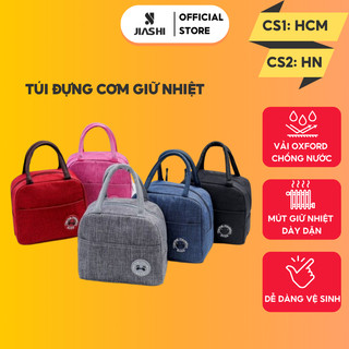 Túi đựng cơm giữ nhiệt JIASHI đựng hộp cơm văn phòng size lớn đơn sắc khóa kéo, tay xách tiện dụng TDC02