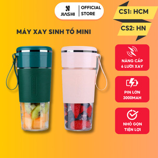 Máy xay sinh tố Jiashi cầm tay mini 6 lưỡi đa năng dung lượng pin lớn 3000mAh - MXS02