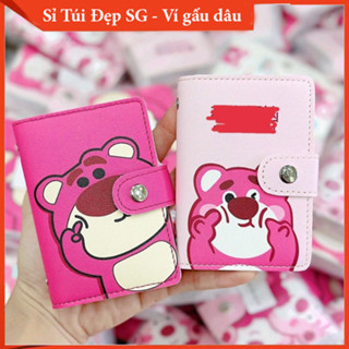 Ví Ngắn Mini Gấu Dâu Nữ Cầm Tay Có Khóa Kéo Họa Tiết Hoạt Hình Hello Kitty Dễ Thương TX1081