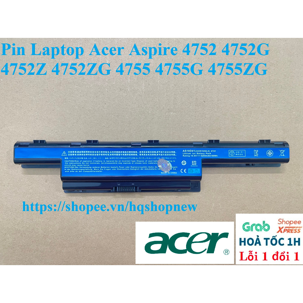 ⚡️ Pin Laptop Acer Aspire 4752 4752G 4752Z 4752ZG 4755 4755G 4755ZG