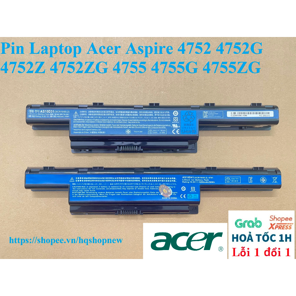 ⚡️ Pin Laptop Acer Aspire 4752 4752G 4752Z 4752ZG 4755 4755G 4755ZG