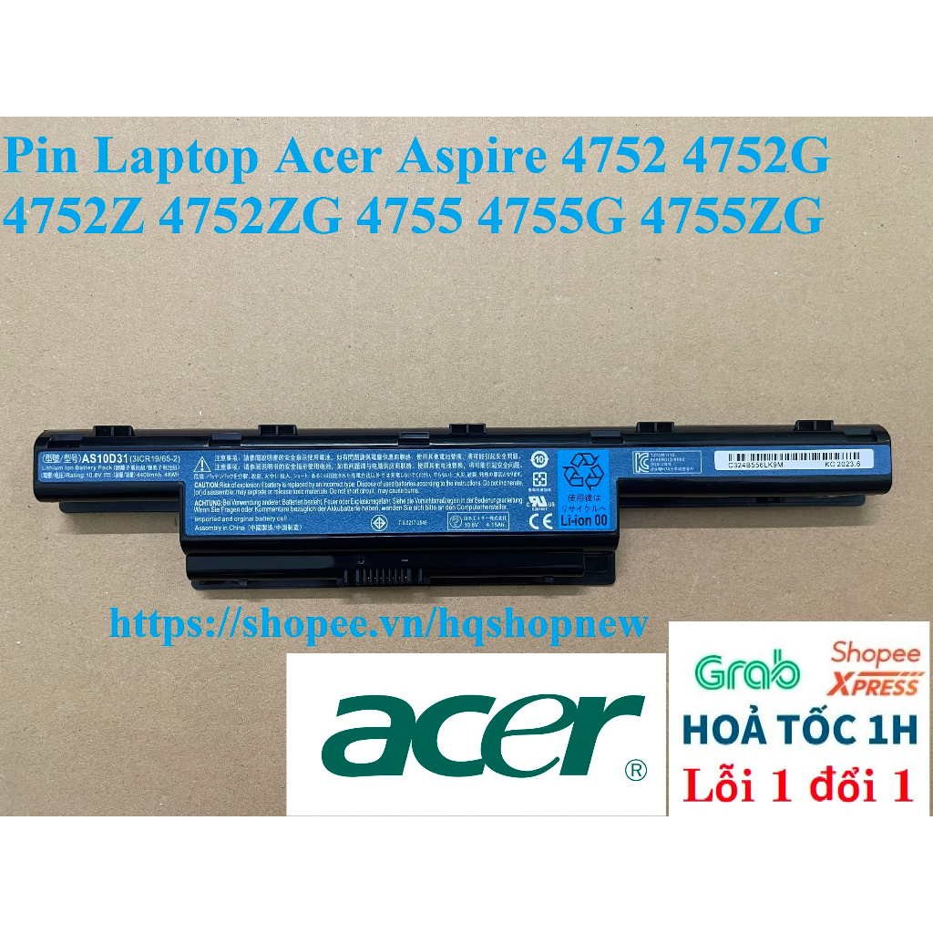 ⚡️ Pin Laptop Acer Aspire 4752 4752G 4752Z 4752ZG 4755 4755G 4755ZG