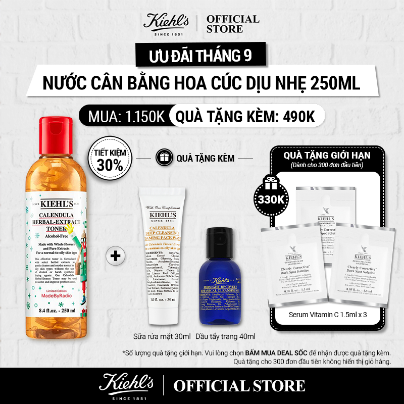 Nước cân bằng Hoa Cúc Kiehl's Calendula Herbal Extract Alcohol-Free Toner 250ML