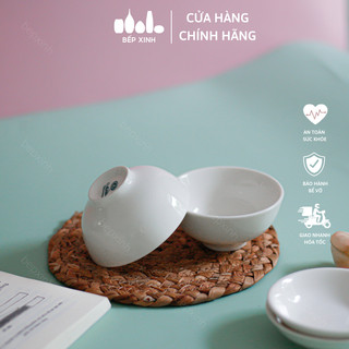 Chén chấm và dĩa chấm trắng trơn - Sứ Minh Châu