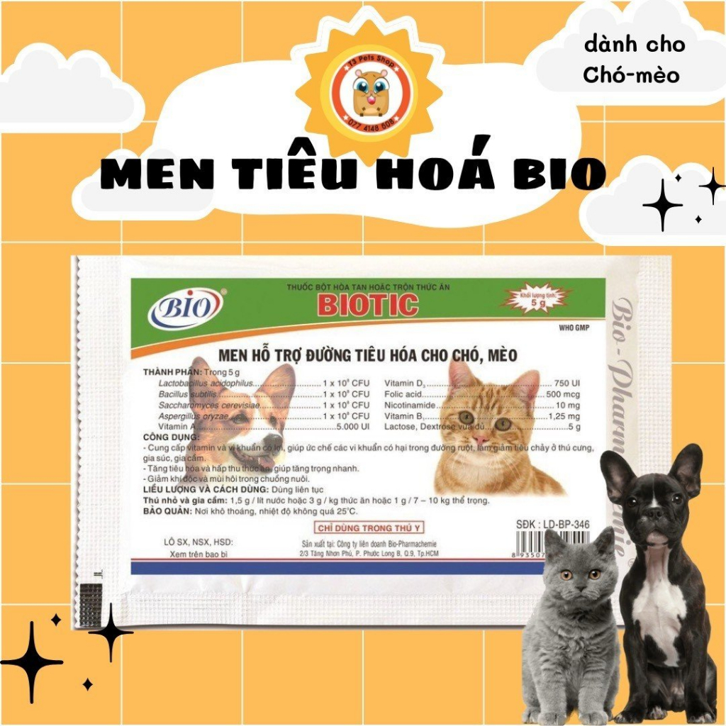 Các loại men tiêu hóa,vitamin, tiêu chảy, đẹp lông, bù nước,... dành cho chó mèo